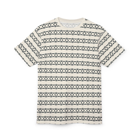 White Diamond Striped Tee